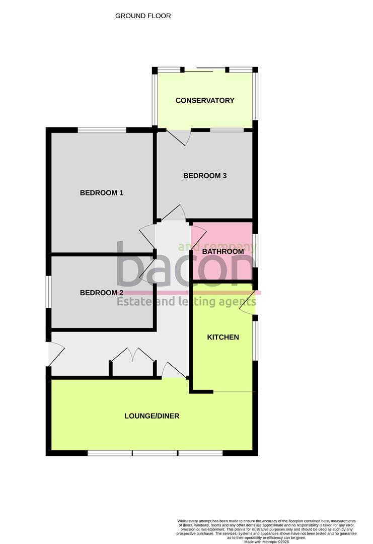Floor Plan | Bungalow - Link Detached | Derwent Drive, Goring-By-Sea, Worthing | Sold - Subject to Contract